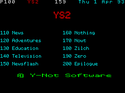 YS2 Issue 1 (1993)(Y-Not Software)